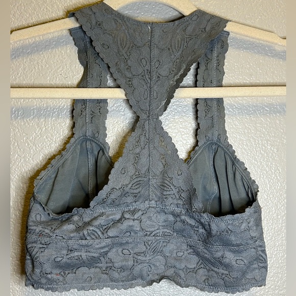 Free People Intimatly Galloon Lace Racerback Bralette Graphite Gray Size XS - Picture 5 of 8